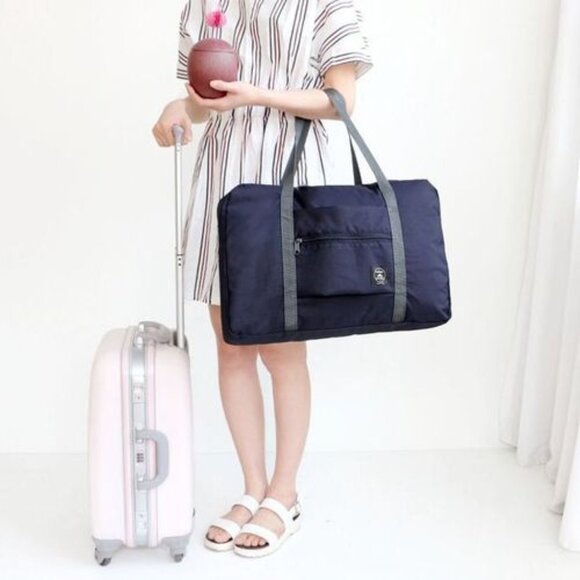 The Wind Blows Foldable Luggage Bag Navy Blue - Picture 1 of 7
